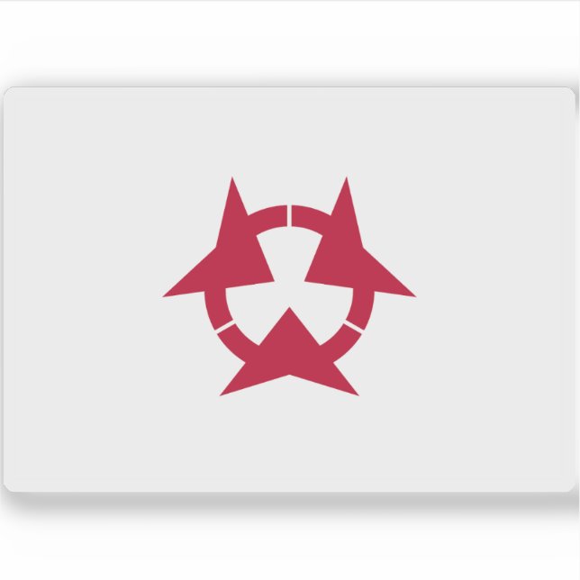 Flagge der Präfektur Oita (Ōita), Japan Aufkleber (Vorderseite)