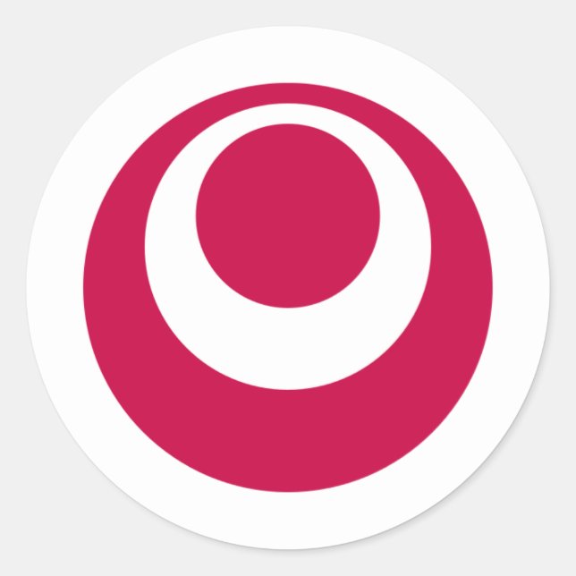 Flagge der Präfektur Okinawa Runder Aufkleber (Vorderseite)