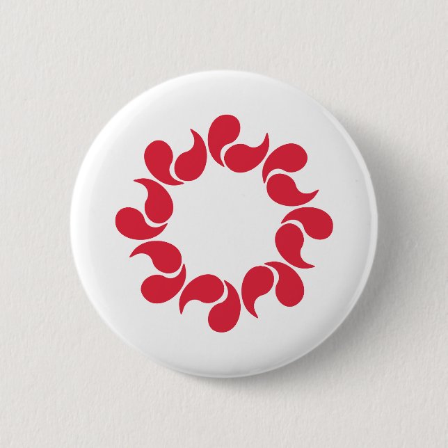 Flagge der Präfektur Saitama, Japan Button (Vorderseite)