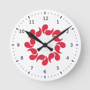 Flagge der Präfektur Saitama, Japan Runde Wanduhr