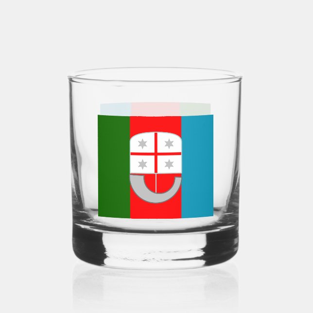 Flagge der Region Ligurien Whiskyglas (Vorderseite)