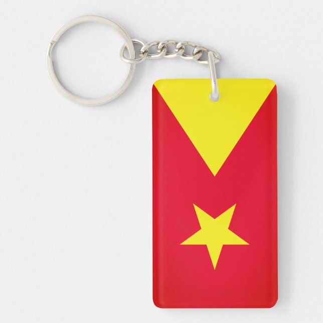 Flagge der Region Tigray Schlüsselanhänger (Vorderseite)