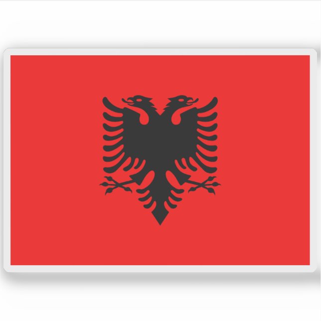 Flagge der Republik Albanien Aufkleber (Vorderseite)