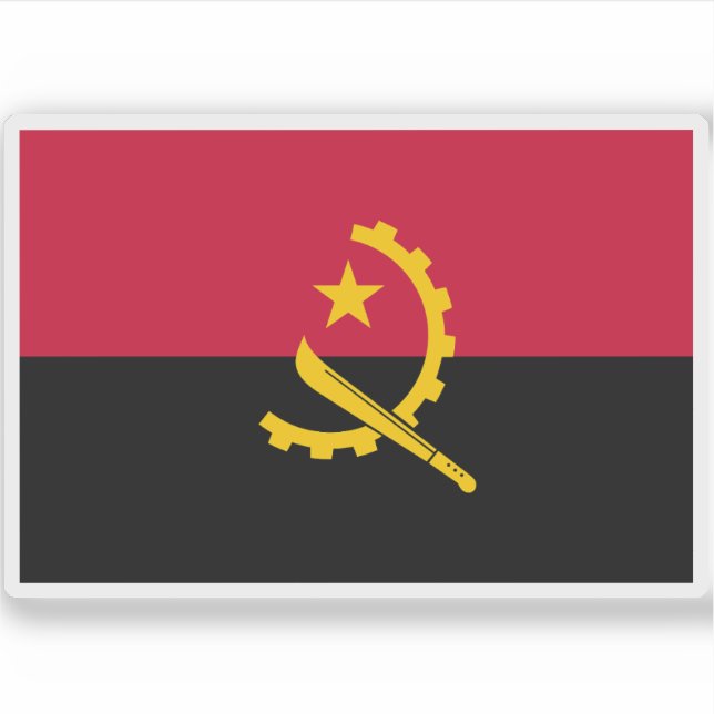 Flagge der Republik Angola Aufkleber (Vorderseite)