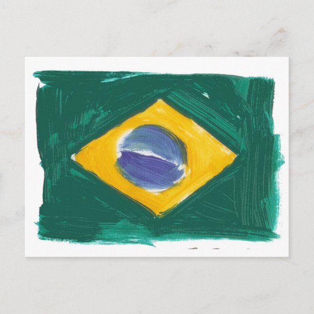 Flagge der Republik Brasilien Postkarte (Vorderseite)