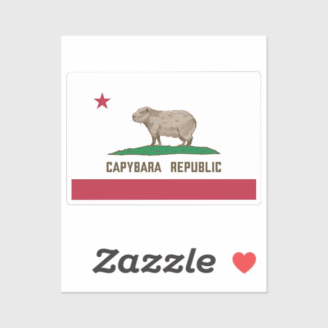 Flagge der Republik Capybara Aufkleber (Blatt)