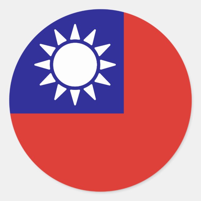 Flagge der Republik China Runder Aufkleber (Vorderseite)