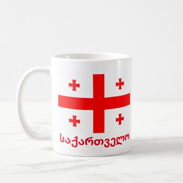 Flagge der Republik Georgien Kaffeetasse (Links)