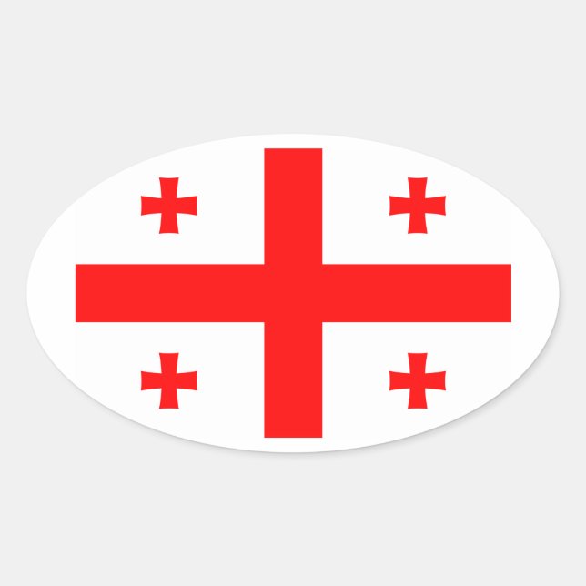 Flagge der Republik Georgien Ovaler Aufkleber (Vorderseite)