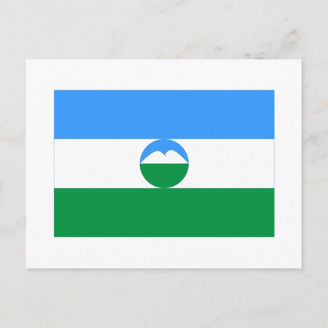 Flagge der Republik Kabardino/Balkan Postkarte (Vorderseite)