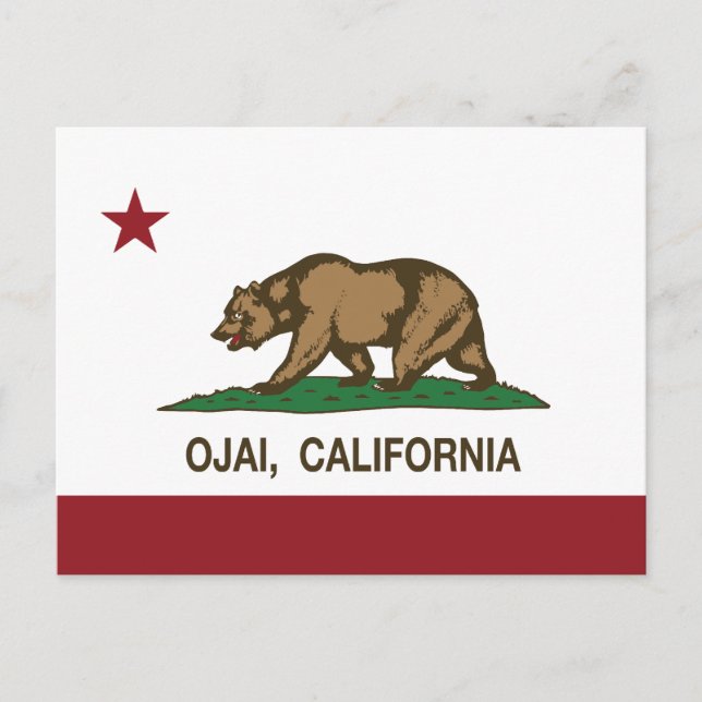 Flagge der Republik Kalifornien Ojai Postkarte (Vorderseite)