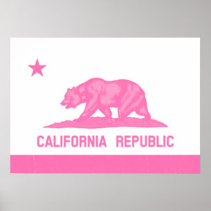 Flagge der Republik Kalifornien (Rosa) Poster