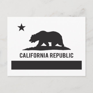 Flagge der Republik Kalifornien - Schwarz Postkarte