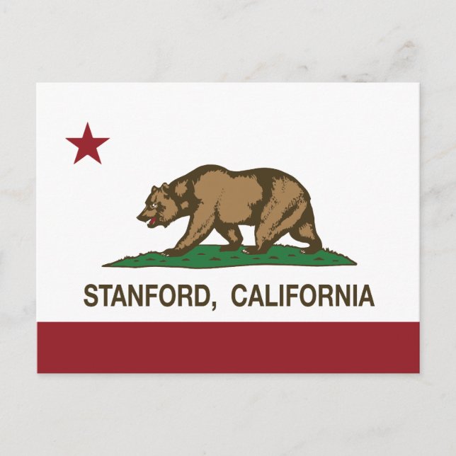 Flagge der Republik Kalifornien Stanford Postkarte (Vorderseite)