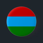 Flagge der Republik Karelien Button<br><div class="desc">Patriotische Flagge der Republik Karelien.</div>