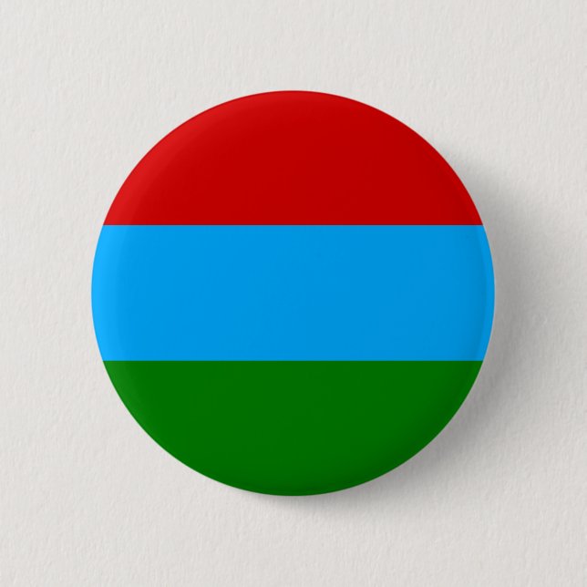 Flagge der Republik Karelien Button (Vorderseite)