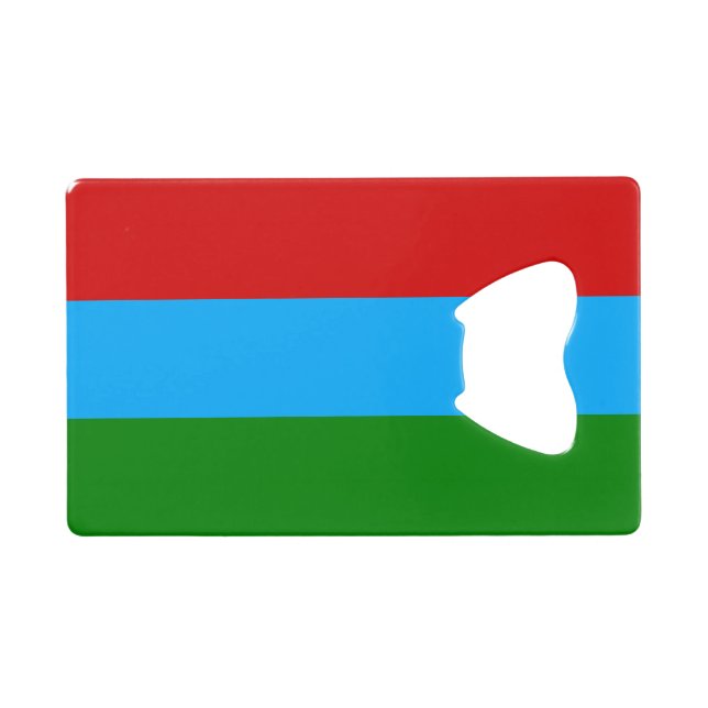Flagge der Republik Karelien Geldbeutel Flaschenöffner (Vorderseite (Horizontal))