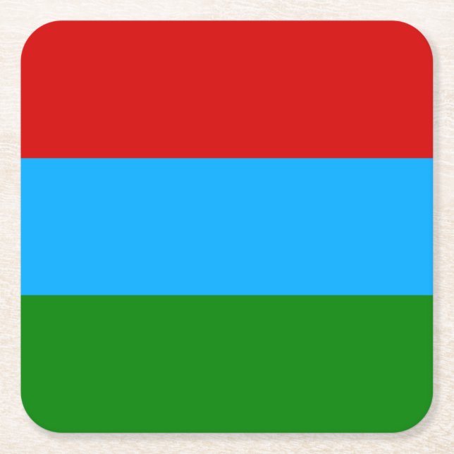 Flagge der Republik Karelien Rechteckiger Pappuntersetzer (Vorderseite)