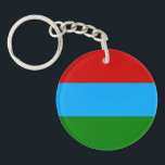 Flagge der Republik Karelien Schlüsselanhänger<br><div class="desc">Patriotische Flagge der Republik Karelien.</div>