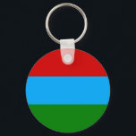 Flagge der Republik Karelien Schlüsselanhänger<br><div class="desc">Patriotische Flagge der Republik Karelien.</div>