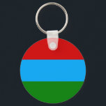 Flagge der Republik Karelien Schlüsselanhänger<br><div class="desc">Patriotische Flagge der Republik Karelien.</div>