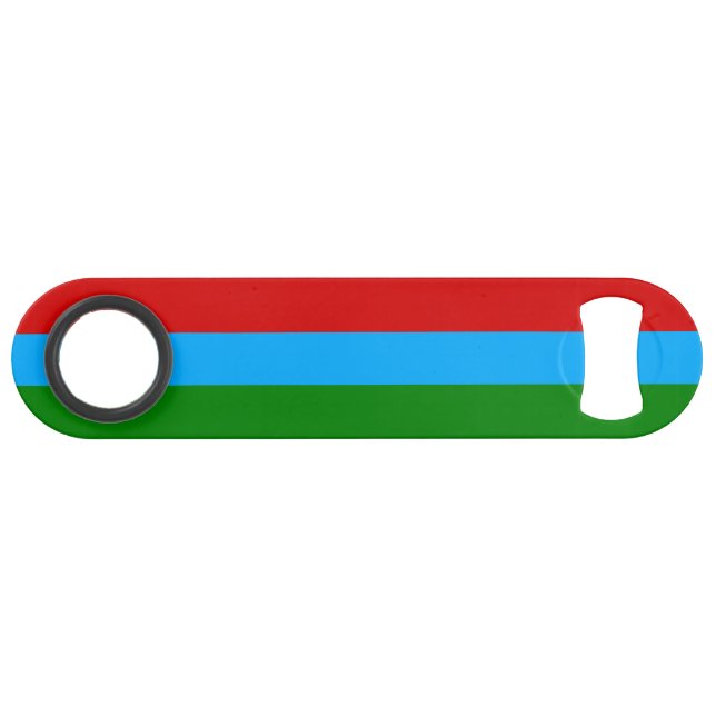 Flagge der Republik Karelien Speed Flaschenöffner (Vorderseite (Horizontal))