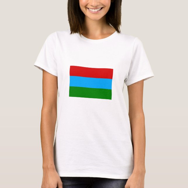 Flagge der Republik Karelien T-Shirt (Vorderseite)