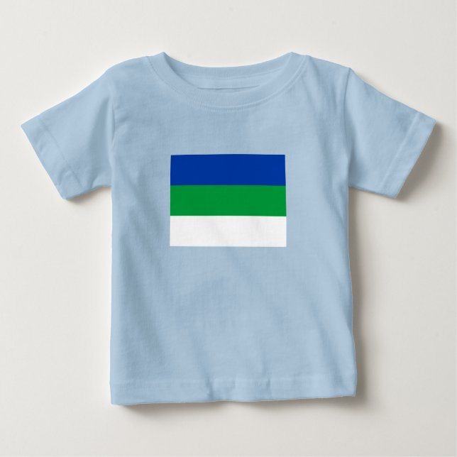 Flagge der Republik Komi Baby T-shirt (Vorderseite)