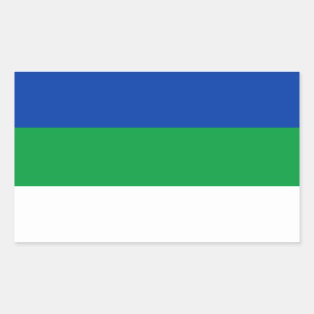 Flagge der Republik Komi Rechteckiger Aufkleber (Vorderseite)