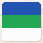 Flagge der Republik Komi Rechteckiger Pappuntersetzer<br><div class="desc">Patriotische Flagge der Republik Komi.</div>