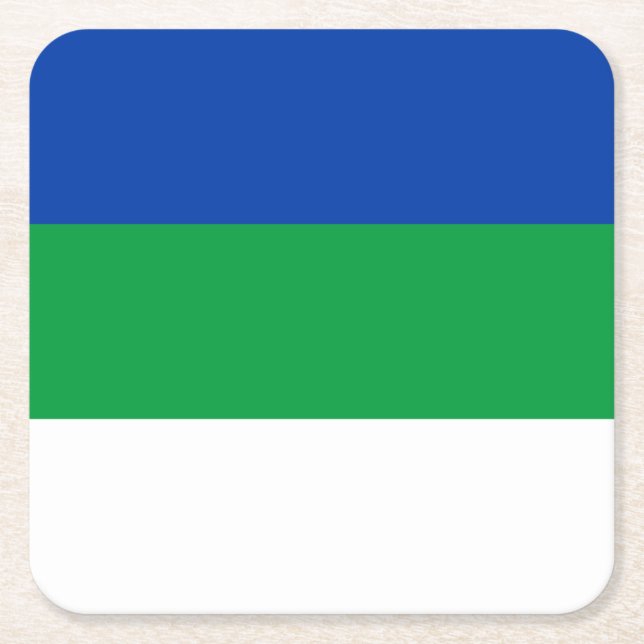 Flagge der Republik Komi Rechteckiger Pappuntersetzer (Vorderseite)