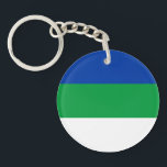 Flagge der Republik Komi Schlüsselanhänger<br><div class="desc">Patriotische Flagge der Republik Komi.</div>