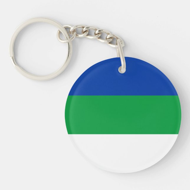 Flagge der Republik Komi Schlüsselanhänger (Vorderseite)