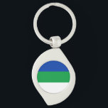 Flagge der Republik Komi Schlüsselanhänger<br><div class="desc">Patriotische Flagge der Republik Komi.</div>