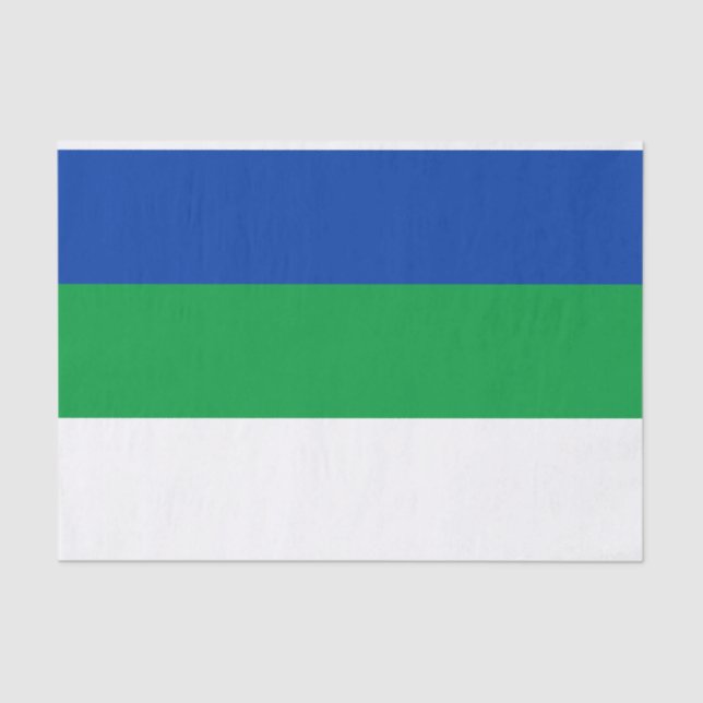 Flagge der Republik Komi Seidenpapier (Vorderseite)