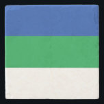 Flagge der Republik Komi Steinuntersetzer<br><div class="desc">Patriotische Flagge der Republik Komi.</div>