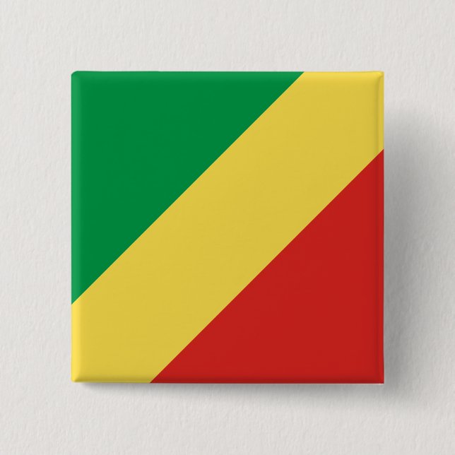 Flagge der Republik Kongo Button (Vorderseite)