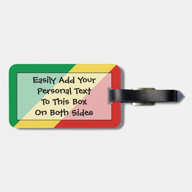 Flagge der Republik Kongo Easy ID Persönliche Date Gepäckanhänger (Rückseite horizontal)