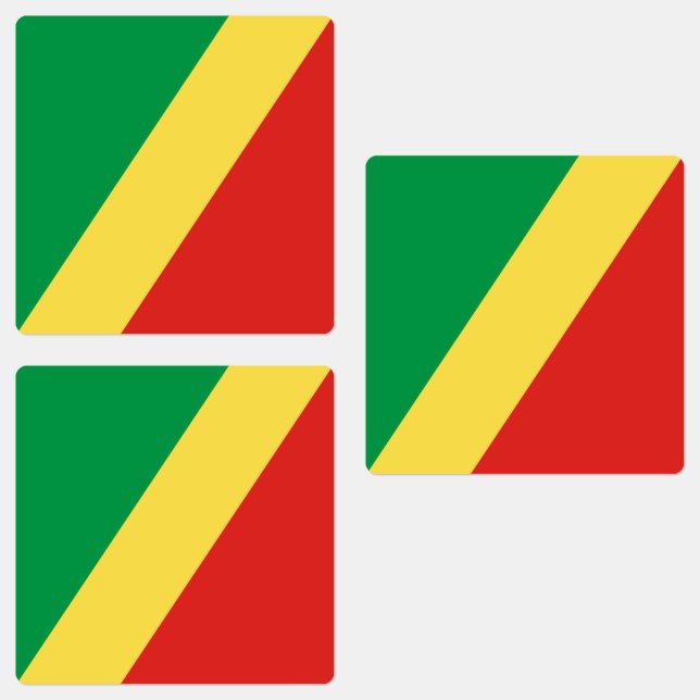 Flagge der Republik Kongo Etiketten (Gruppe)