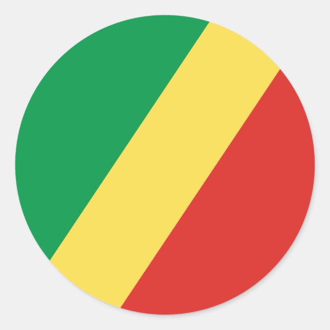 Flagge der Republik Kongo Runder Aufkleber (Vorderseite)