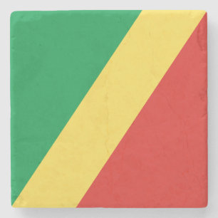 Flagge der Republik Kongo Steinuntersetzer