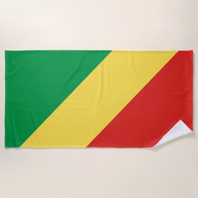 Flagge der Republik Kongo Strandtuch (Vorderseite)