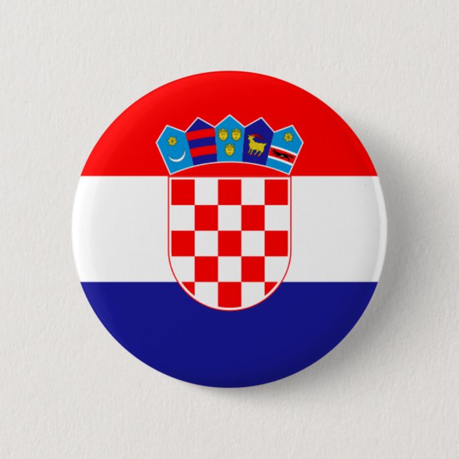 Flagge der Republik Kroatien Button (Vorderseite)