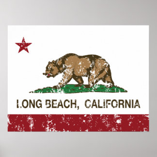 Flagge der Republik Long Beach California Poster