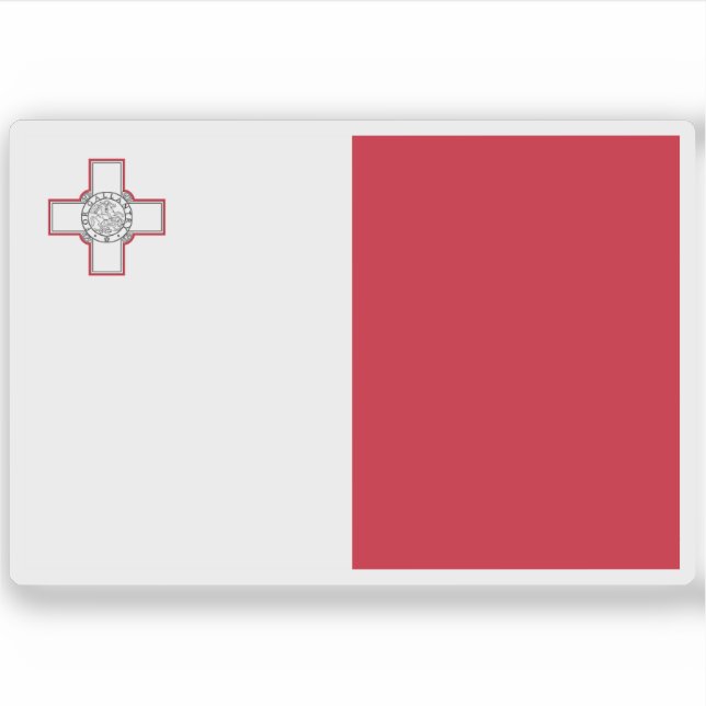 Flagge der Republik Malta Aufkleber (Vorderseite)