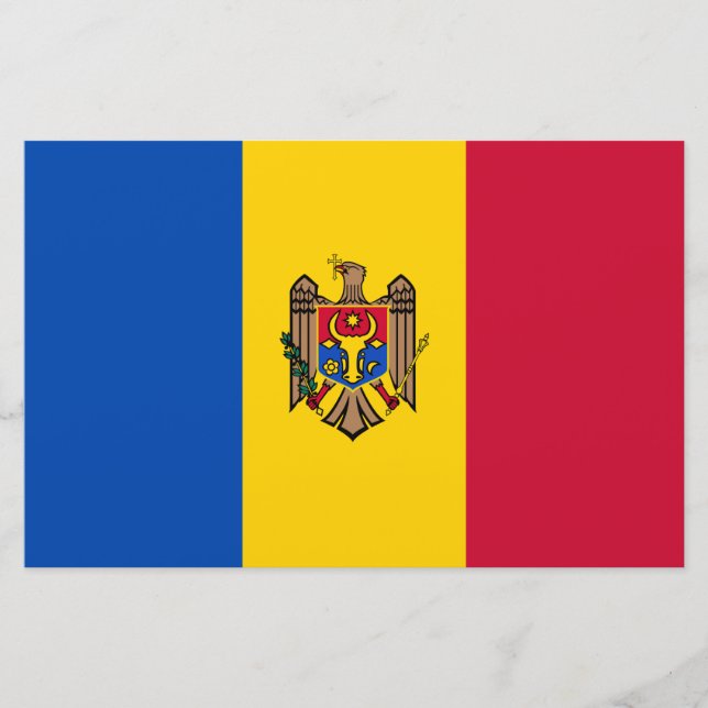 Flagge der Republik Moldau Briefpapier (Vorderseite)