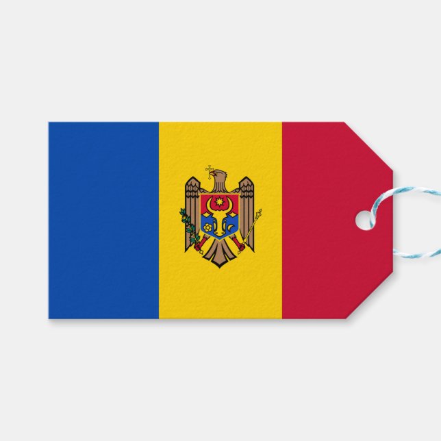 Flagge der Republik Moldau Geschenkanhänger (Vorderseite (Horizontal))