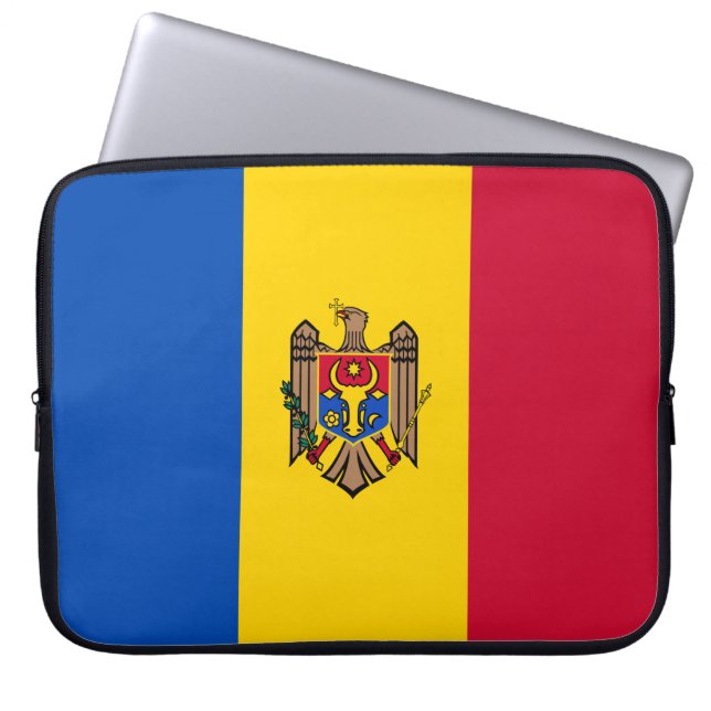 Flagge der Republik Moldau Laptopschutzhülle (Vorderseite)