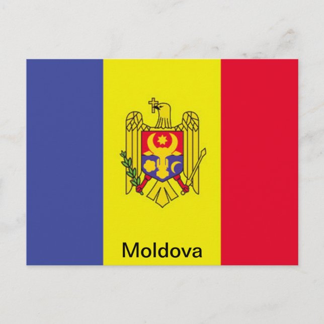 Flagge der Republik Moldau Postkarte (Vorderseite)