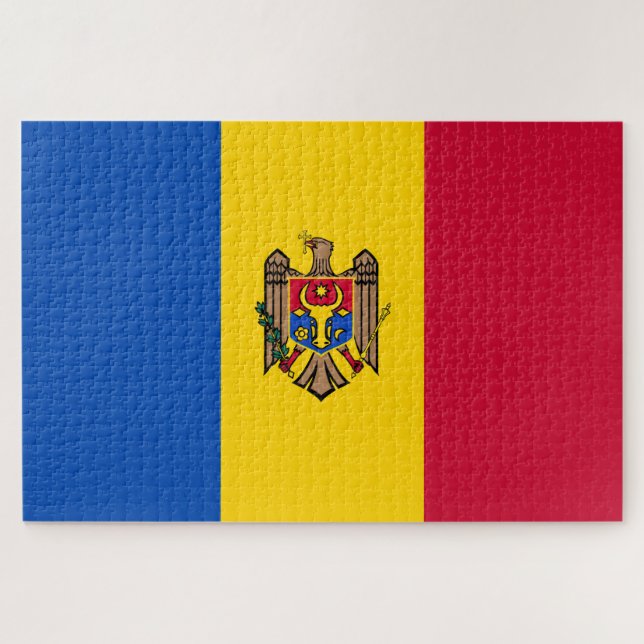 Flagge der Republik Moldau Puzzle (Horizontal)